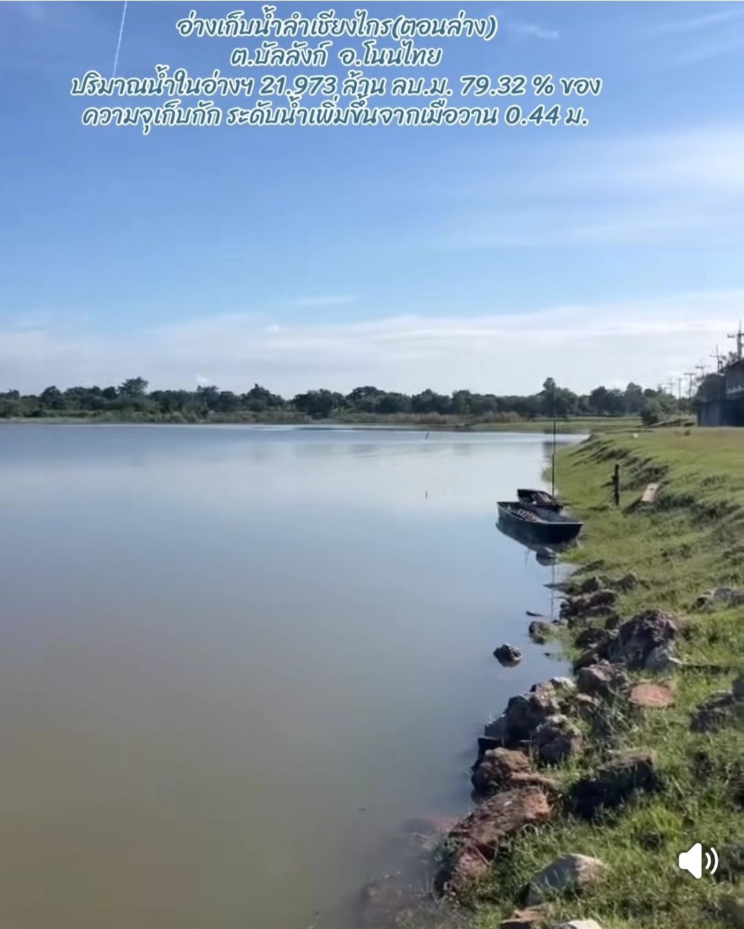 รายงานสถานการณ์น้ำในอ่างเก็บน้ำลำเชียงไกร ตอนล่าง ประจำวันอังคารที่ 29 กันยายน 2569